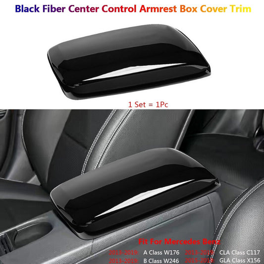 Black for Mercedes-Benz W176 W246 CLA C117 GLA X156 Car Armrest Box Panel Cover