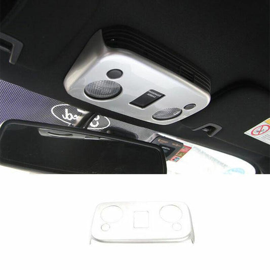 for Ford for Mustang 2015-2022 Matte Silver Front Reading Light Lamp Frame Trim 1PCS