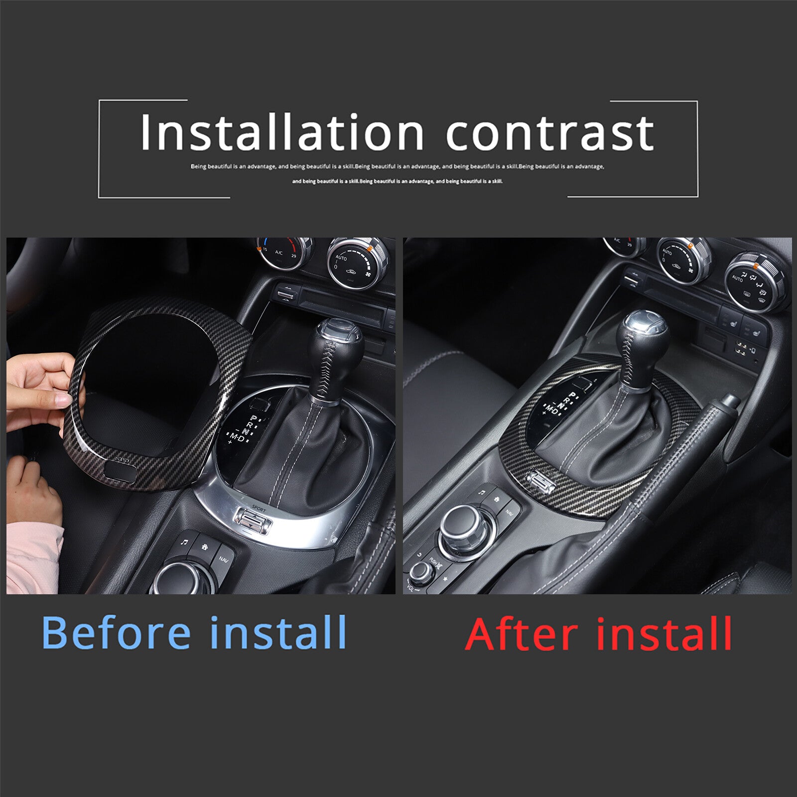 4 Carbon Fiber ABS Car Door Handle Cup Cover Trim for Mercedes-Benz G-Class W463 2007-10