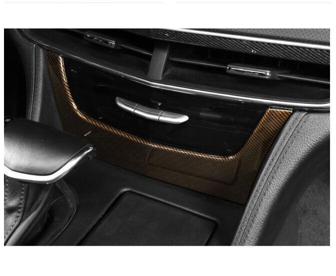 Car for Cadillac CT6 2016-20 Carbon Fiber Central Console U Type Panel Trim Gold