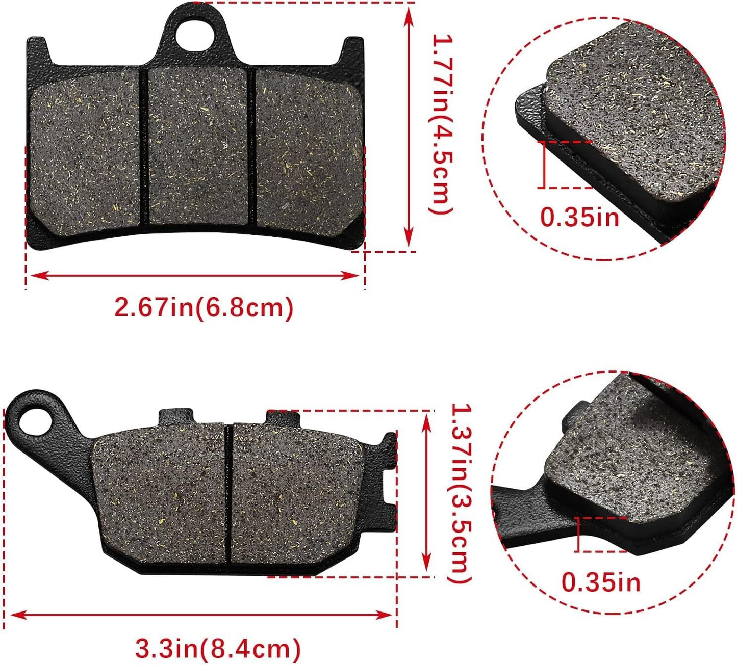 Brake Pads Fit for Yamaha FZ1 FZ8 YZF R6 R1 FZ1 MT07 MT09 FZ07 FZ09 FZ8 YRZR7 XSR07