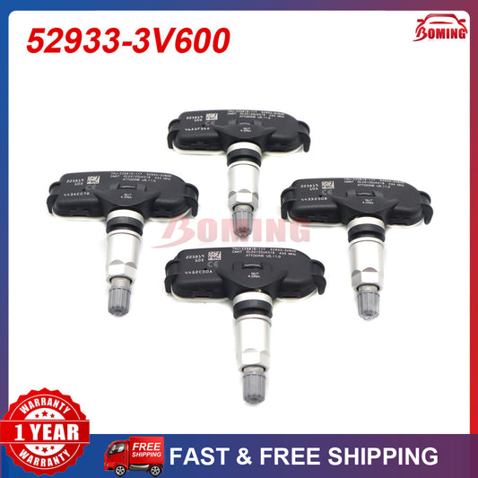 New Set of 4 Tire Pressure Sensors TPMS 52933-3V600 For 2015-2017 for Hyundai Azera