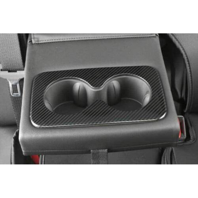 for Chevy Blazer 2019-2022 Carbon Fiber Steel Rear Water Cup Holder Frame Cover