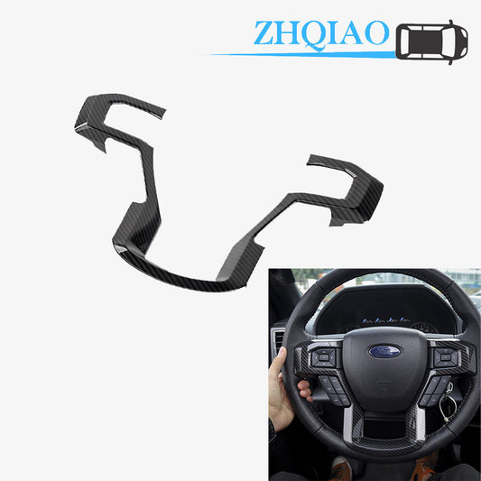 Black Inner Steering Wheel Moulding Panel Cover Trim for Ford F150 2015-2019