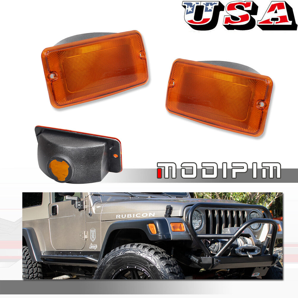 Amber-tinted front left turn signal lens for Jeep 1997-2006 for Wrangler (TJ)