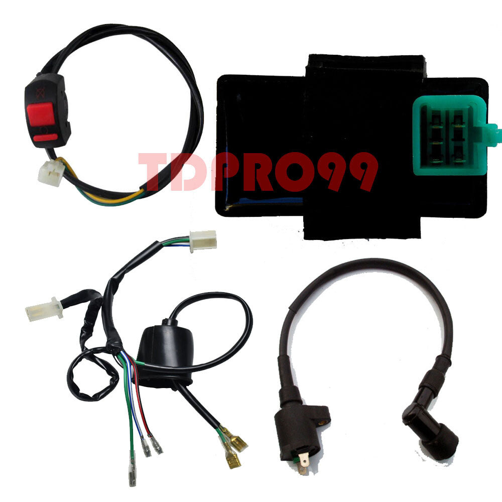 CDI Kill Switch Ignition Coil Wiring Loom Kit for SSR DRZ 50-160cc Pit Cross Bikes