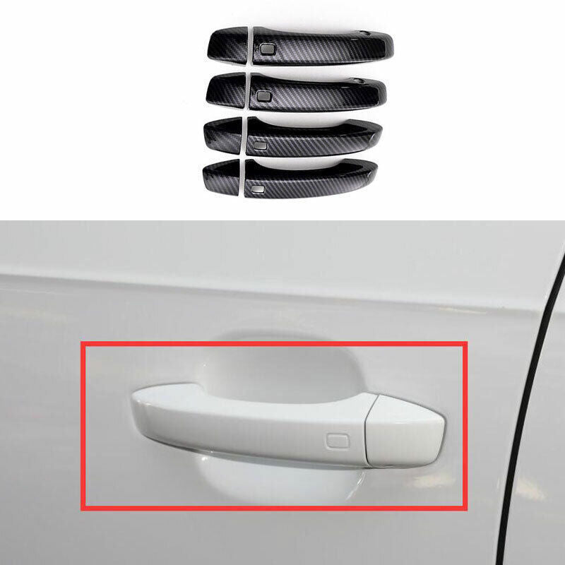 Fit for Audi Q7 2016-19 ABS Carbon Fiber OutsideDoorHandleMolding CoverTrim