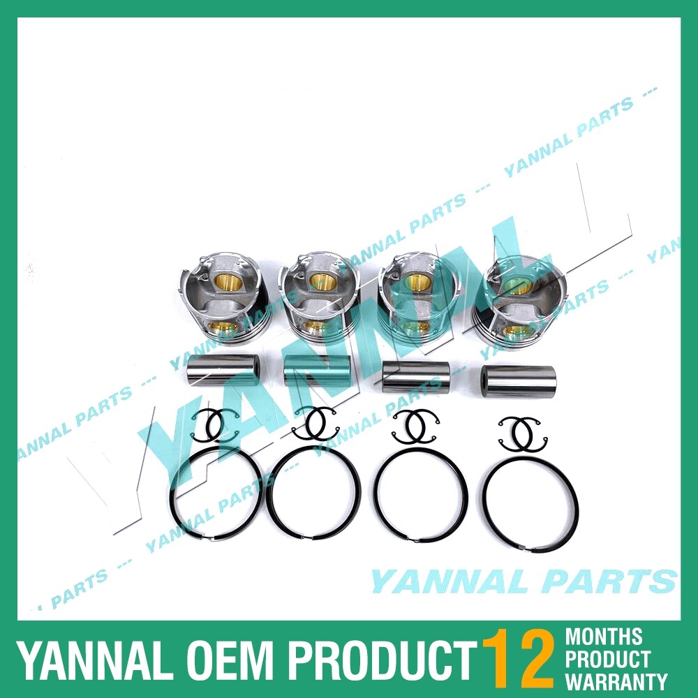 4-piece piston with piston rings + 0.5 mm for Mitsubishi K4M DI engine (oversized)