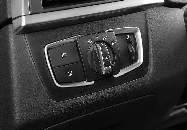 Fit for BMW 3 4 Series GT 2014-2018 ABS Silver Headlight Button Frame Cover Trim