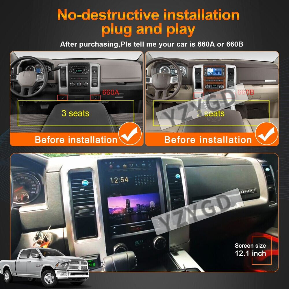 for Dodge for Ram 1500 2500 3500 2008-2012 Stereo Android CarPlay Car Radio Receiver