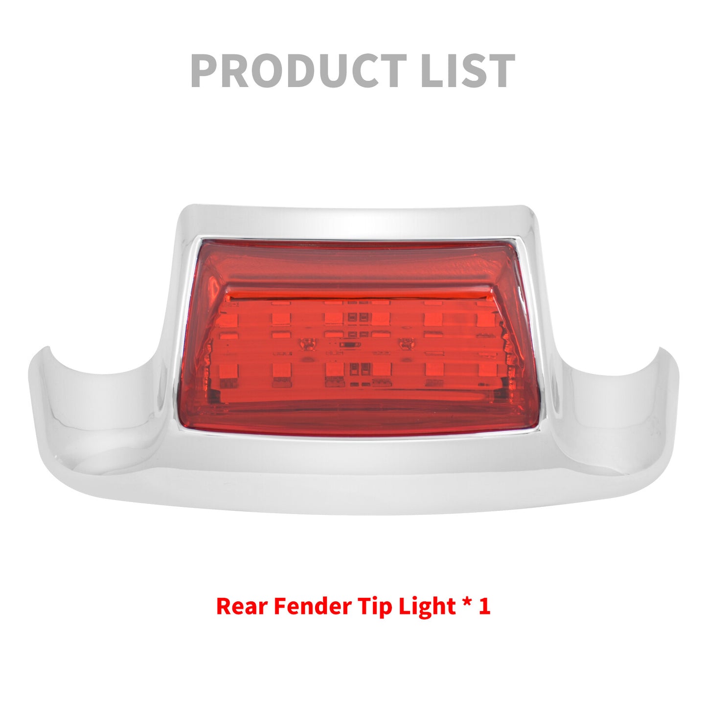 Rear Fender w/ Red Lens Tip LED Light Fit for Harley Electra Road Glide Softail