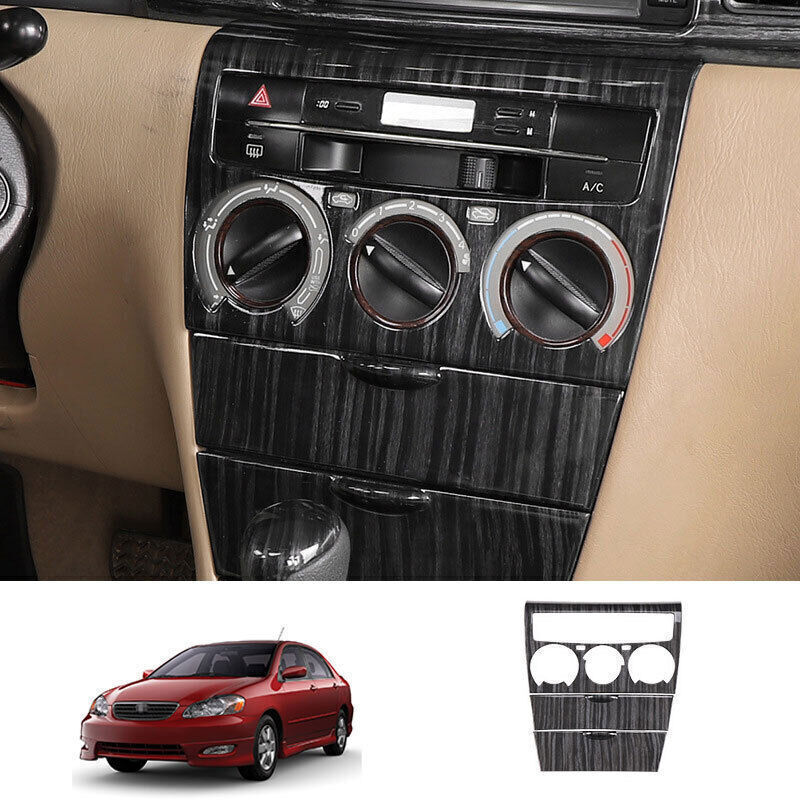 for Toyota for Corolla 2003-2008 Black Wood Center Console AC adjust Panel Cover 3pc