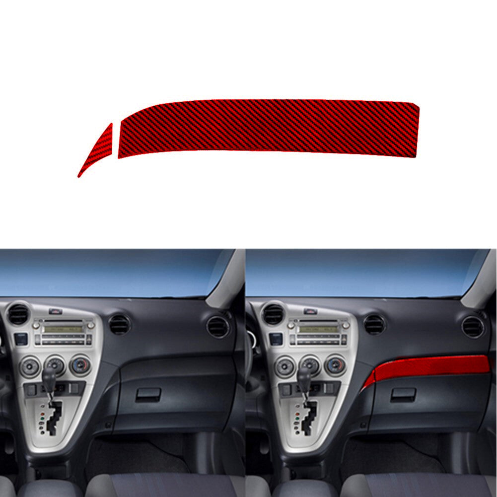 2X Red Carbon Fiber Passenger Dashboard Cover Trim for Toyota Matrix 2009-2014