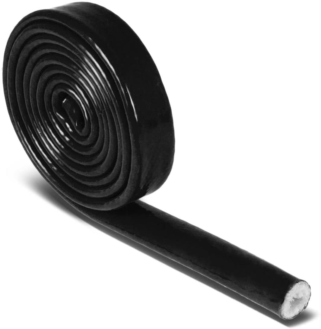 Black hot-fire woven flame shield, 3 feet 3/4 inches, fits 10AN oil fuel line