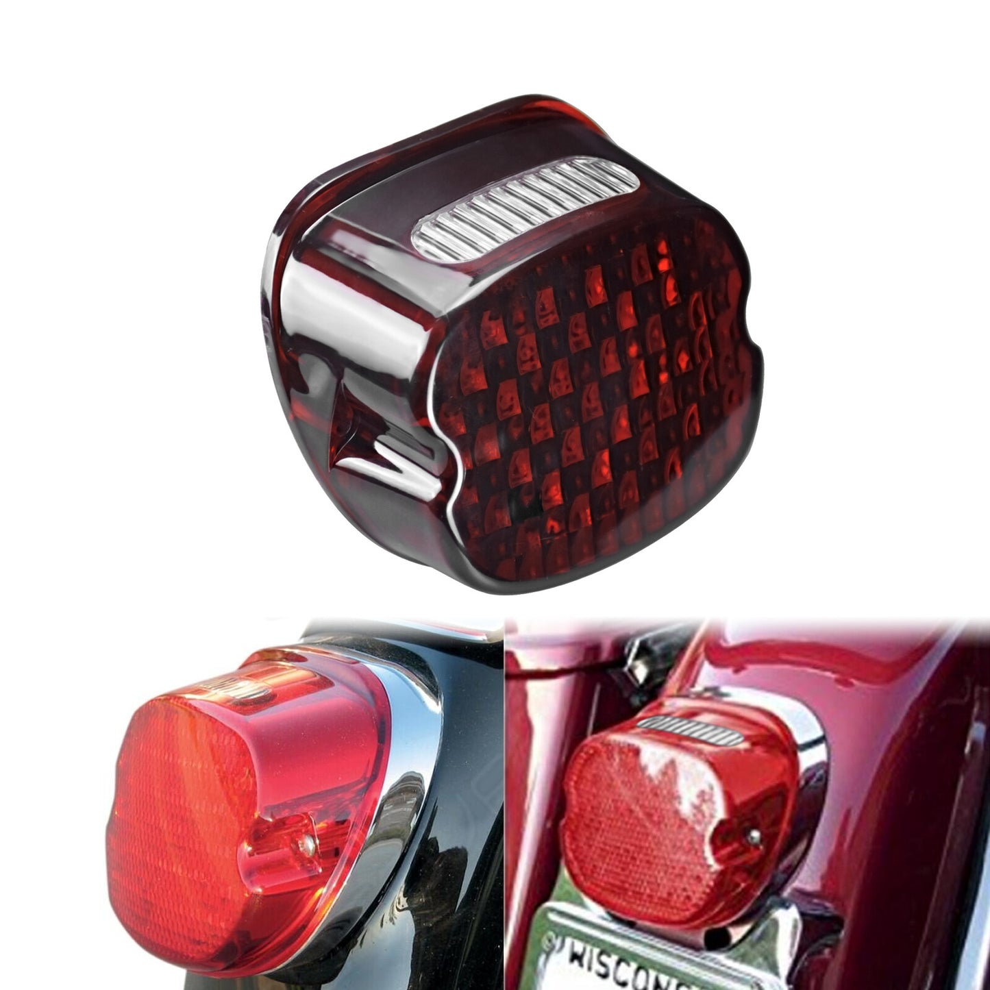 Red LED Rear Brake Tail Light for Harley Touring Dyna Softail Sportster 99-2017