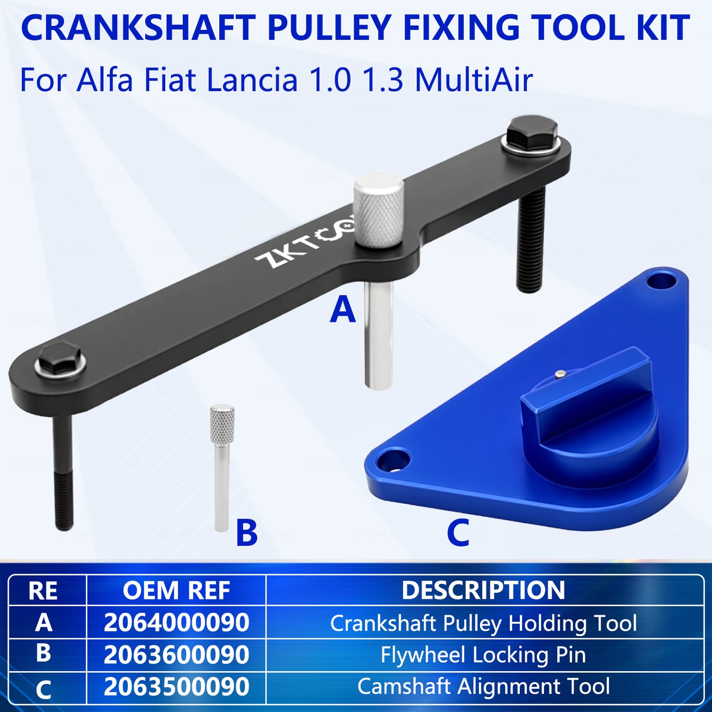 Engine Timing Tool Kit for Fiat 500X Tipo Compass Renegade 1.0L 1.3L 2063500090