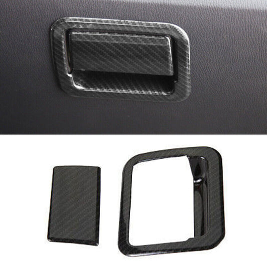 for Mazda 3 Axela 2017-18 Carbon Fiber for Co -Pilot Storage Box Handle Sticker Trim