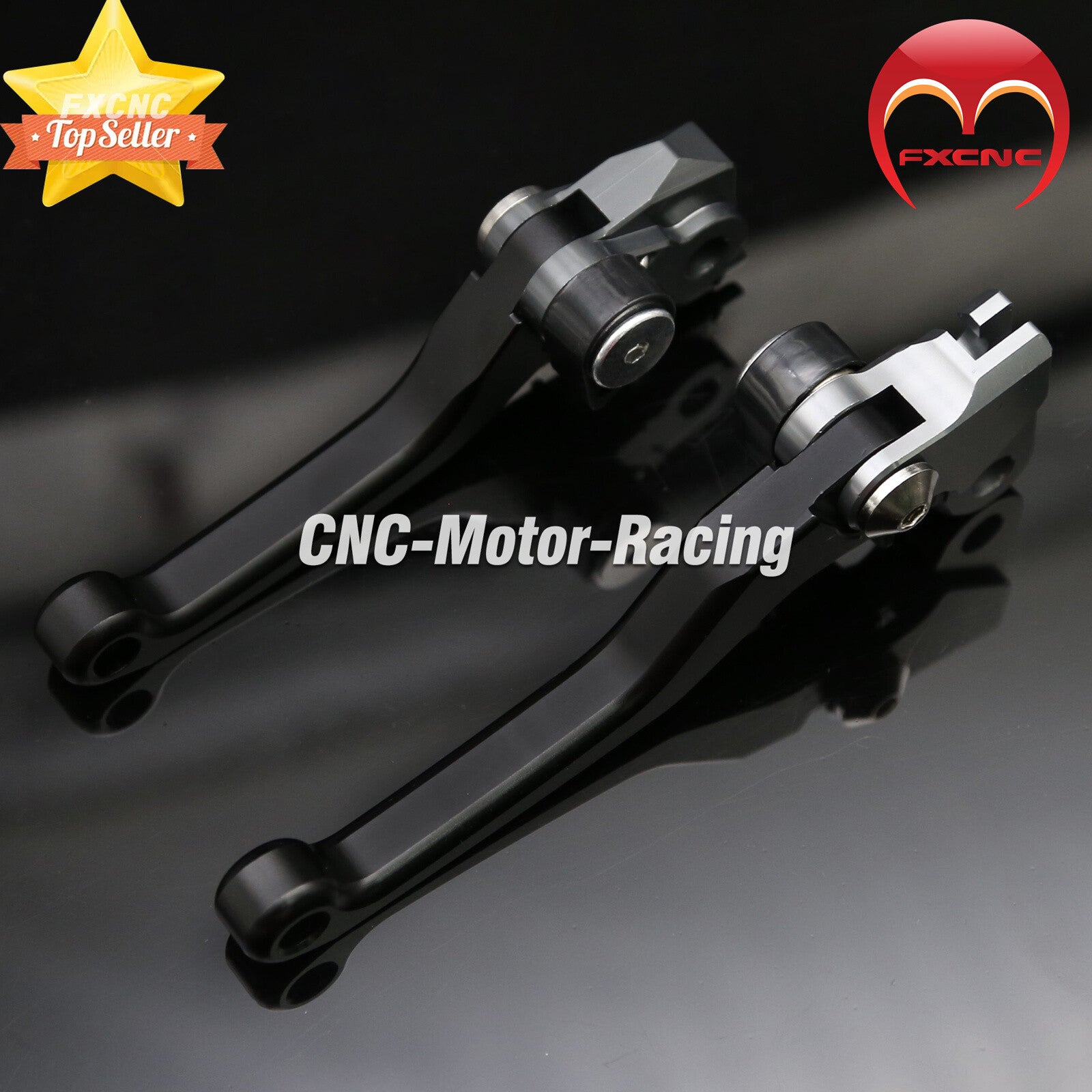 CNC cross-country bicycle clutch and brake levers suitable for Kawasaki KDX220 models (2002, 2003, 2004, 2005, 2007).