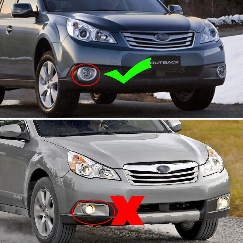 2-piece front silver fog light cover for 2009-2012 for Subaru Inland
