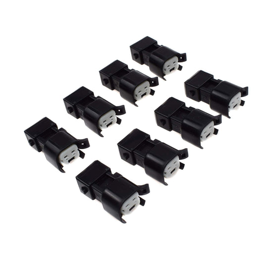 8-piece set of EV6 and EV14 female to EV1 male fuel injector connector adapter plugs