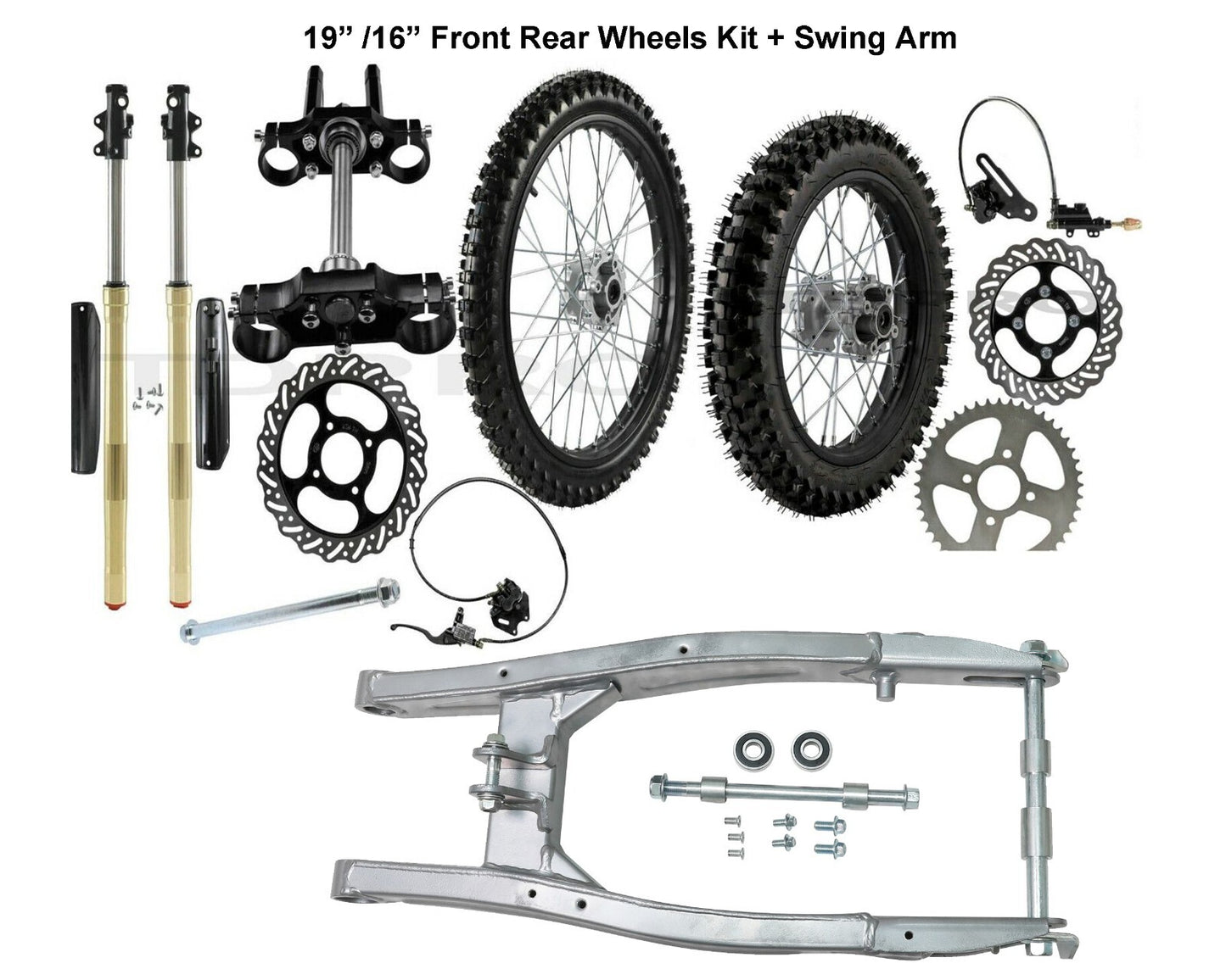 Front fork swingarm kit + 19-inch/16-inch wheels 90/100-16  70/100-19 for CRF SSR 150