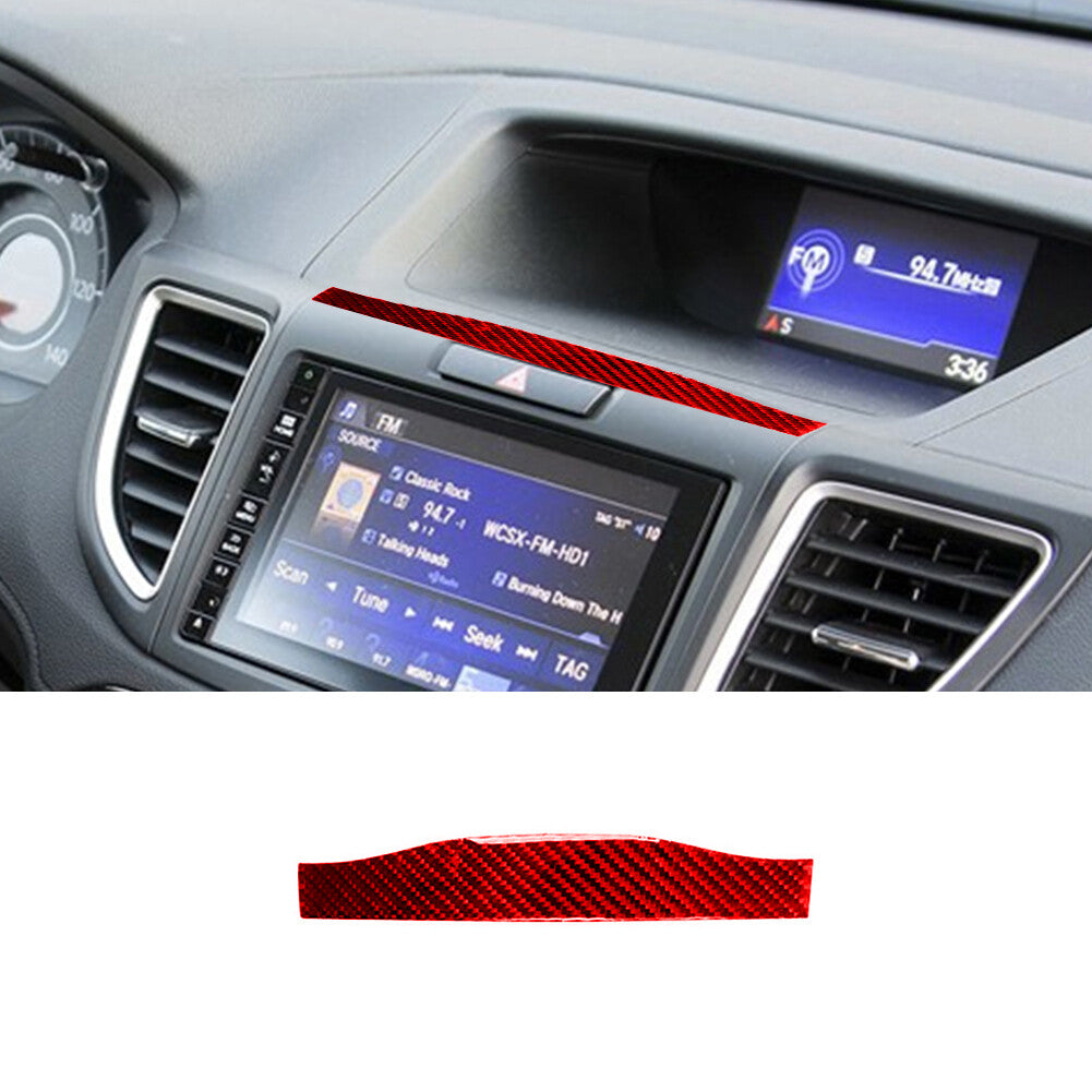 Red Carbon Fiber Central Air Vent Middle Cover Trim for Honda CRV CR-V 2012-2016