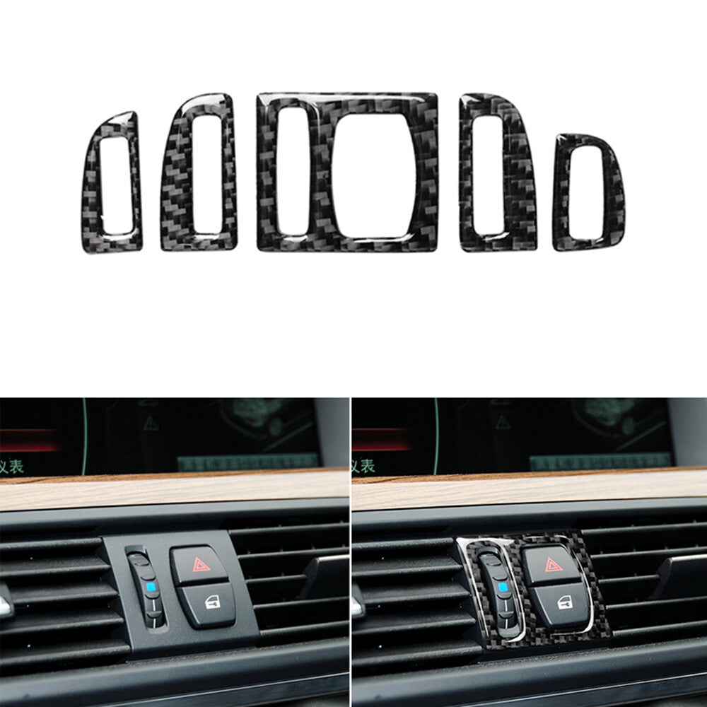 Carbon fiber air conditioning panel bezel for BMW 5 Series F10 F07 2011-2017