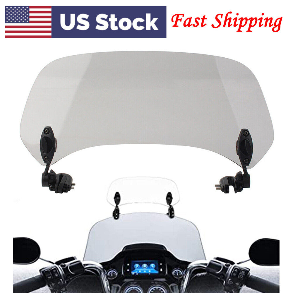 Motorcycle Adjustable Clip On Windshield Extension Spoiler Wind Deflector Smoke