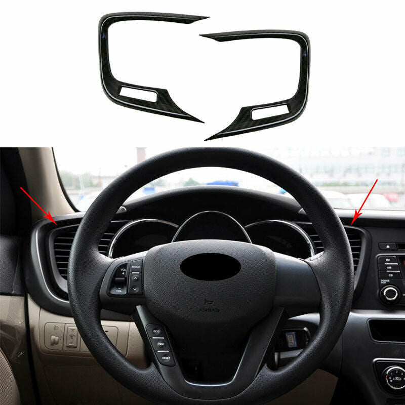 for Kia Optima 2011-2015 Carbon Fiber Inner dashboard Air Outlet Vent Cover Trim