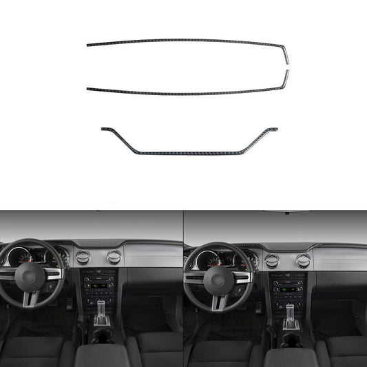 Carbon Fiber Console Panel Upper Decorative Cover Trim for Ford for Mustang 2005-09