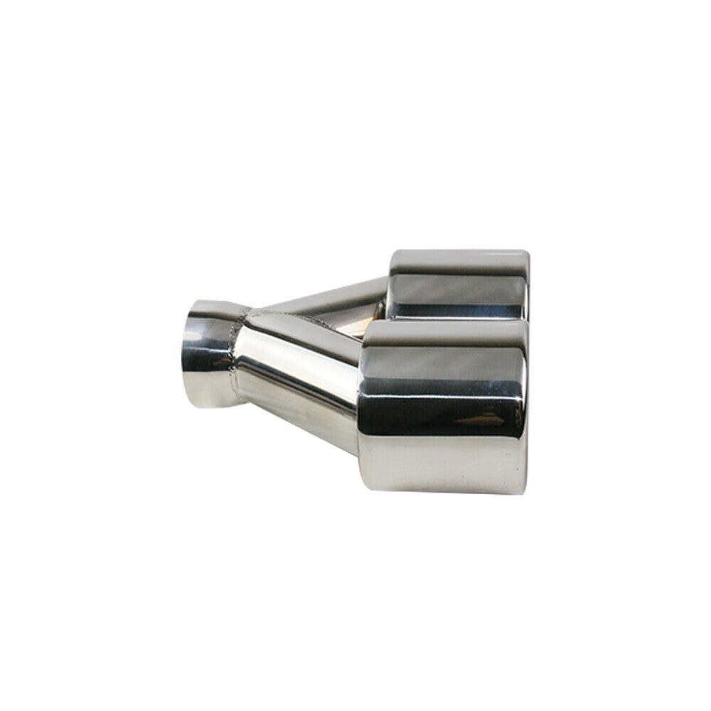 2.5 ID 3.5'' OD Universal End Pipe Double Wall Exhaust Tips Rolled Dual tips
