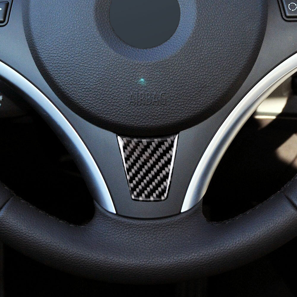 Carbon Fiber Steering Wheel Cover Stickers for BMW 3-Series E90 E95 2005-2012
