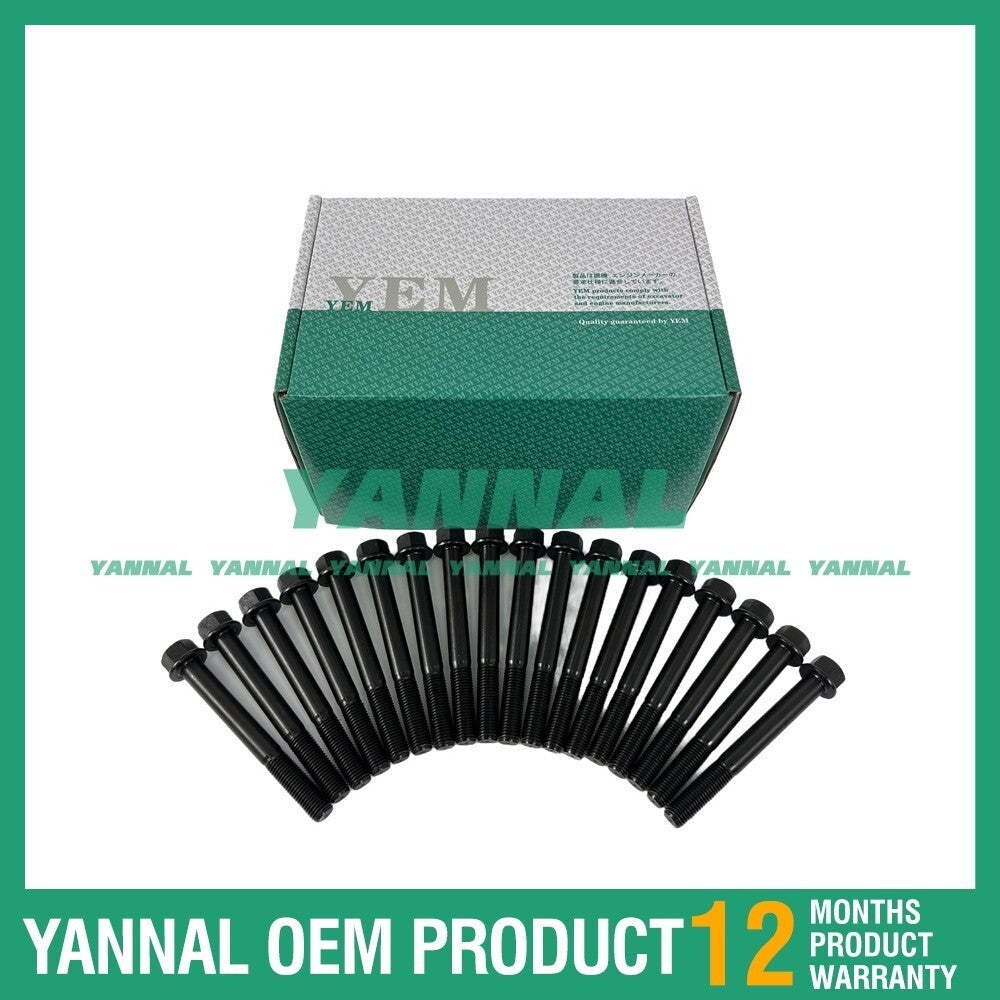 18 new D34 Cylinder Head Bolts Set for Doosan/DEVELON D70S-7 Diesel Forklifts