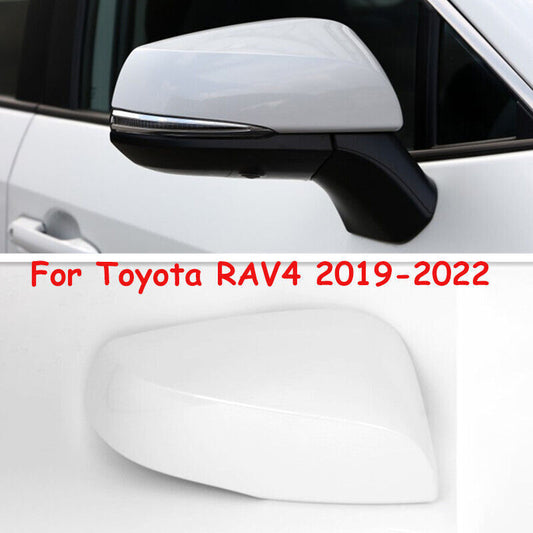 1PC White Right Side Rearview Mirror Cover Shell Cap for Toyota RAV4 2019-2022