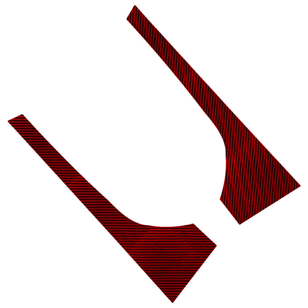 2X Red Carbon Fiber Front Door Panel Cover Trim for Honda Ridgeline 2017-2020