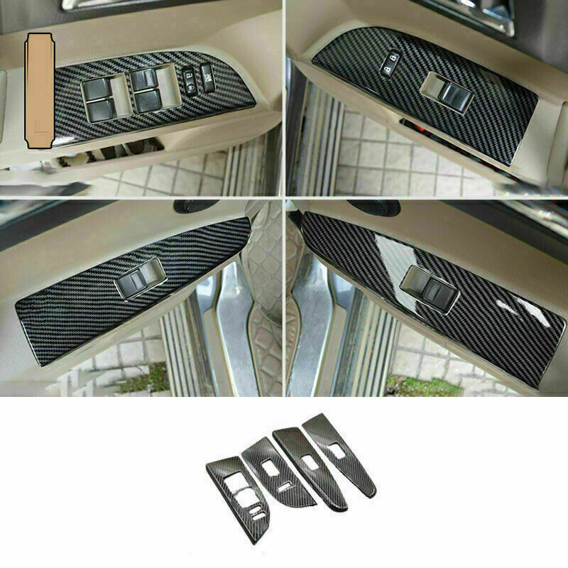 for Toyota Highlander 2008-2013 Carbon ABS Window Lift Switch Panel Cover Trim