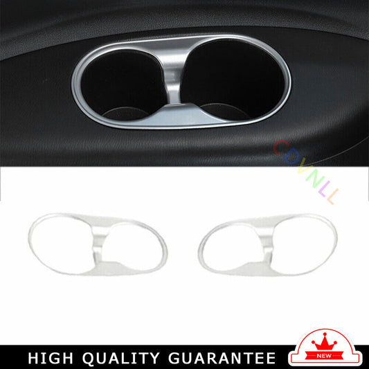 Middle Console Drinking Glass Trim for Nissan Armada Y62 2017-2020 Matte Silver