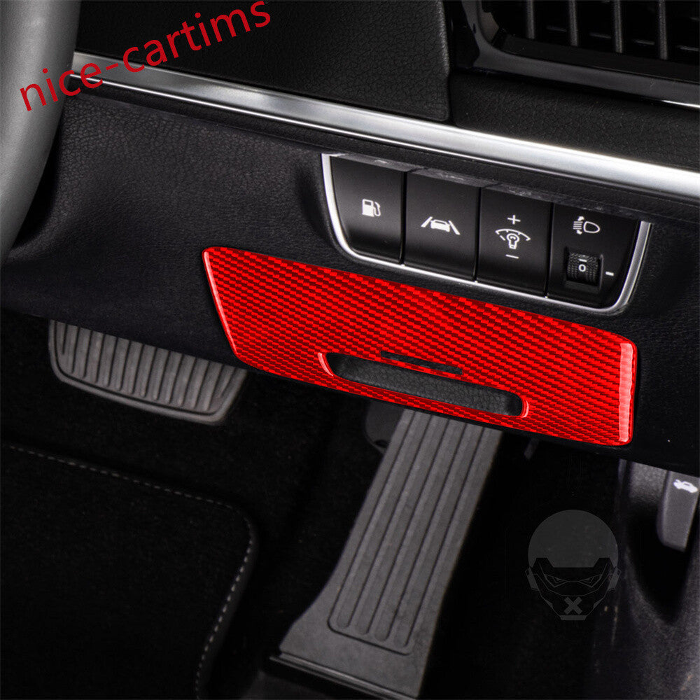Kit for Kia Stinger 2019-23 RHD Driver Side Fuse Box Panel Trim Red Carbon Fiber