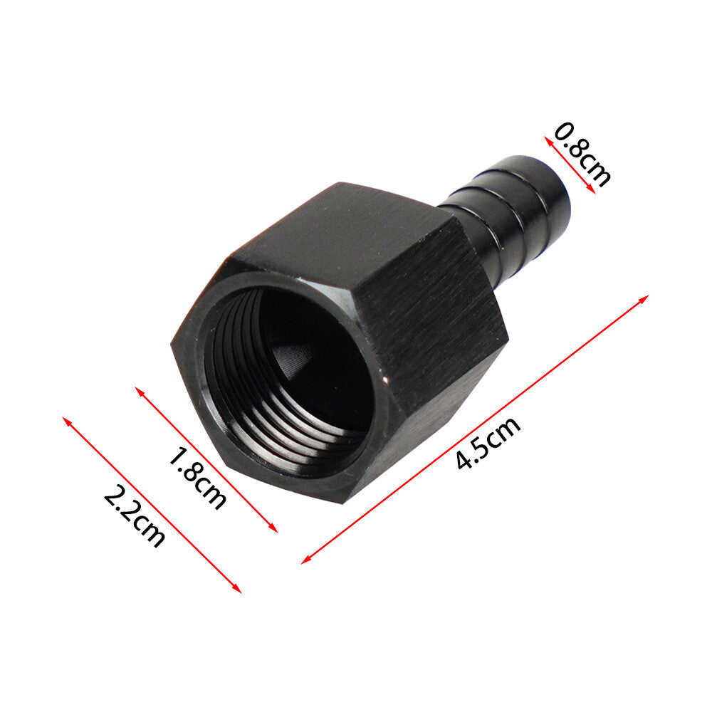 2pcs Fitting Hose End Straight 3/8 Barb to 8 AN Female Swivel Aluminum Anodize
