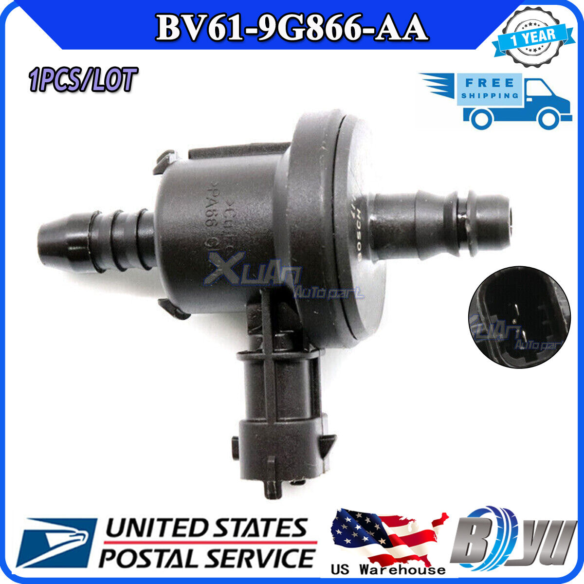 new, compatible with for Ford 2012 - 2018 models, model number 0280142500, BV61-9G866-AA, 1x vacuum valve/purification solenoid valve.