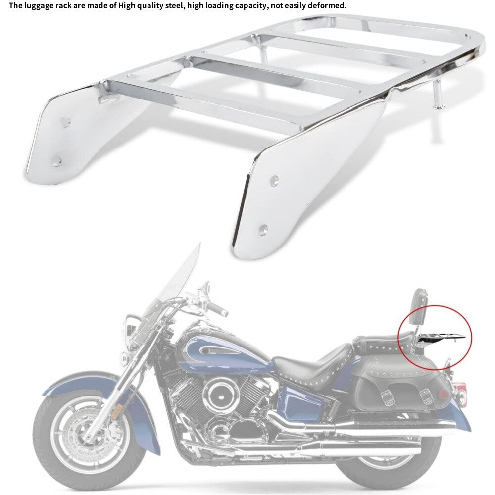 Motorcycle Sissy Bar Rear Luggage Rack Chrome for Yamaha V-Star 1100 2000-2011