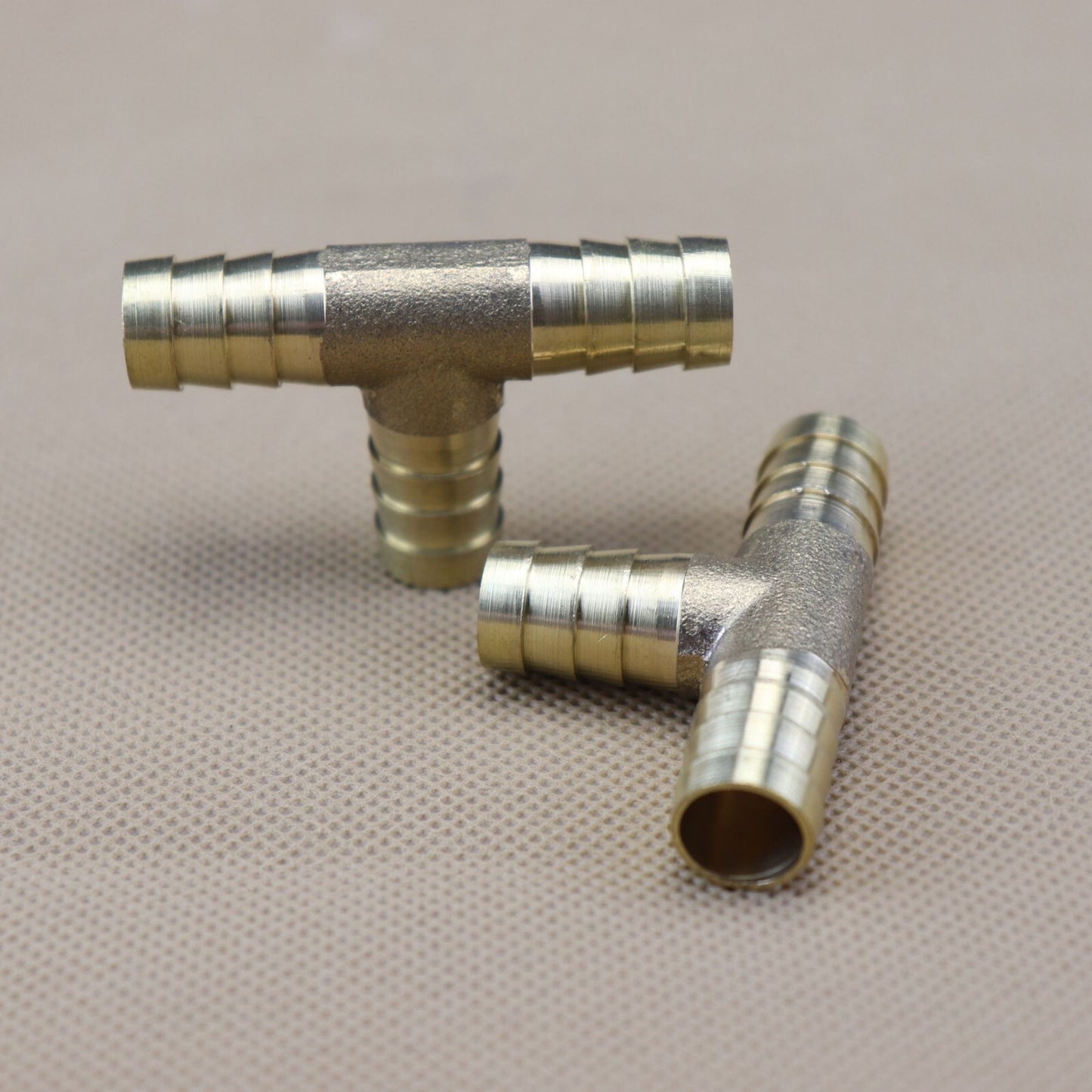 2PCS T Fitting Hose Barb Connector 1/2(12mm) Air Fuel Water 3-Way Brass Tee