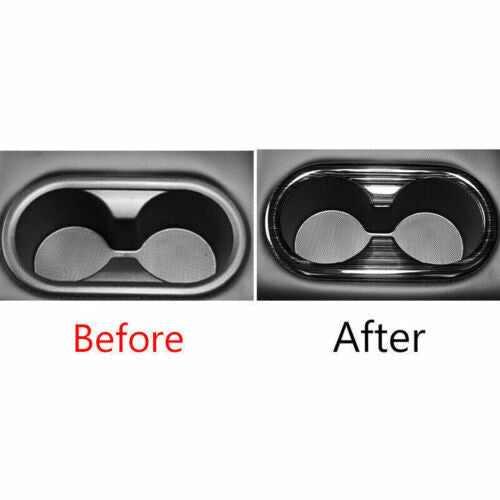 Fit for Kia K5 2021-2023Black Titanium Car Rear Water Cup Panel Frame Cover Trim