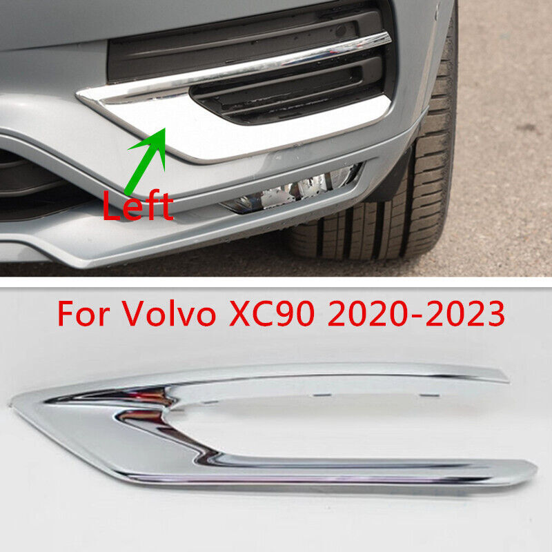 Left Side ABS Chrome Front Bumper Fog Lamp Strip Trim for Volvo XC90 2020-2023
