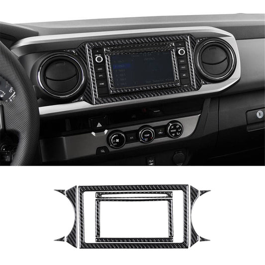 10Pcs Carbon Fiber Interior Navigation Screen Cover for Toyota Tacoma 2016-2021