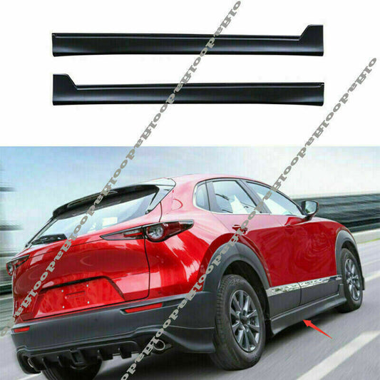 for Mazda CX-30 2020-22 Black ABS Side Skirt Extension Spoiler Lip Body Splitter
