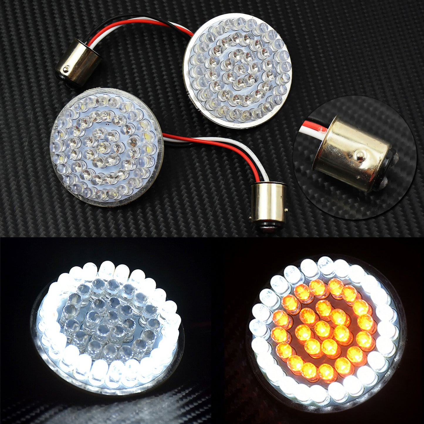 Front Rear 1157 Turn Signal LED Light Fit For Softail Dyna Sportster Touring