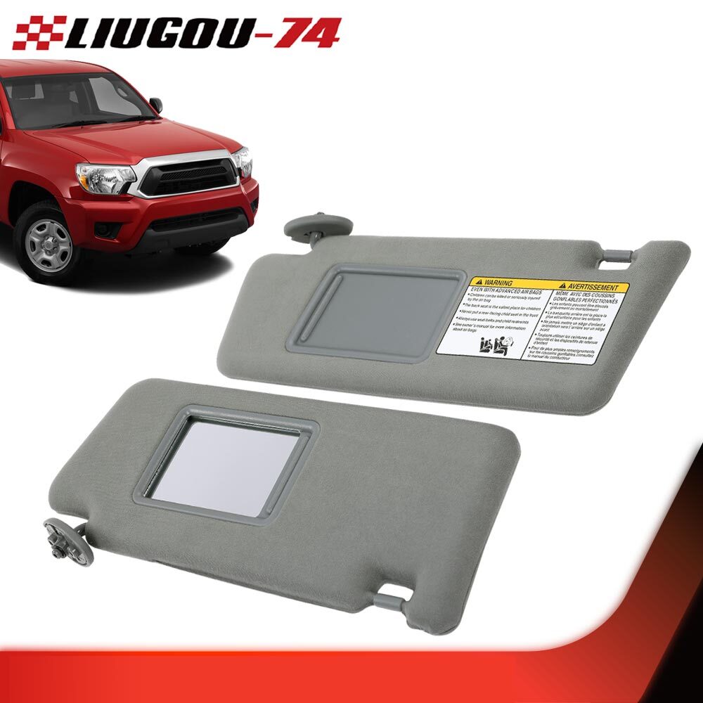 Suitable for 2005-2015 for Toyota Tacoma sun visor 2-piece set, driver and passenger side, grey.