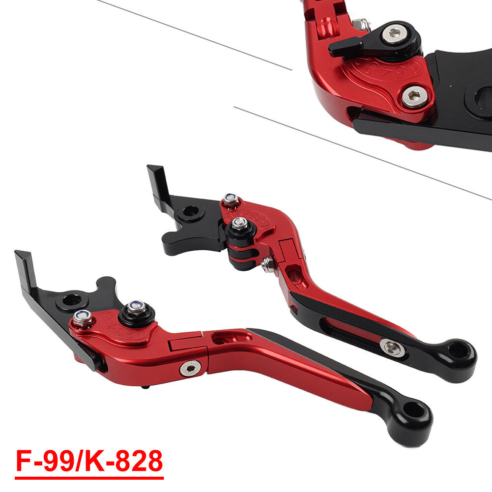 CNC Folding Extendable Brake Clutch Levers for Kawasaki ZX10R/RR/KRT 16-20 Red