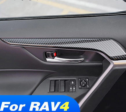 Carbon Fiber Interior Door Trims Moulding for Toyota RAV4 2019-2021Accessories